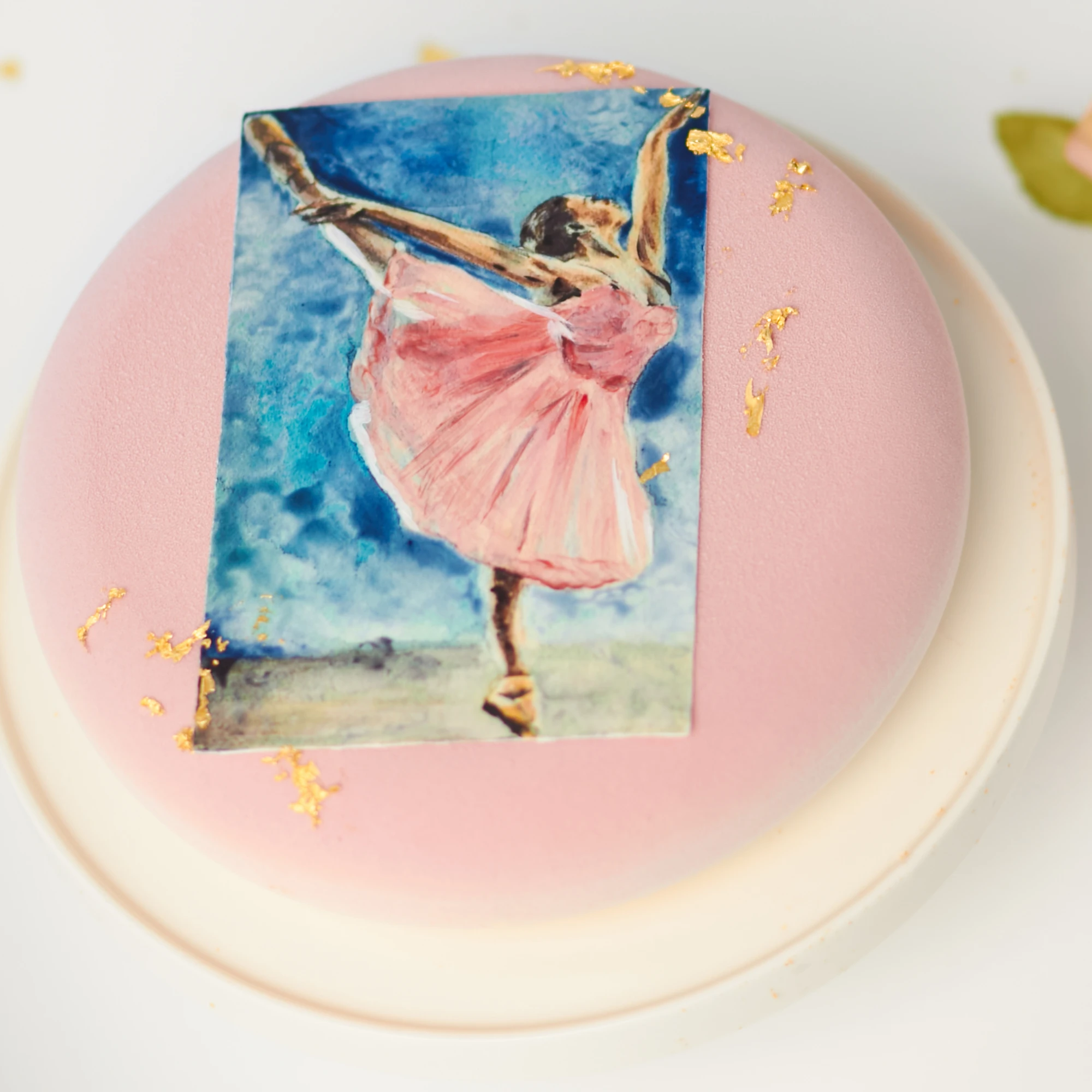 Торт с открыткой «Балерина»