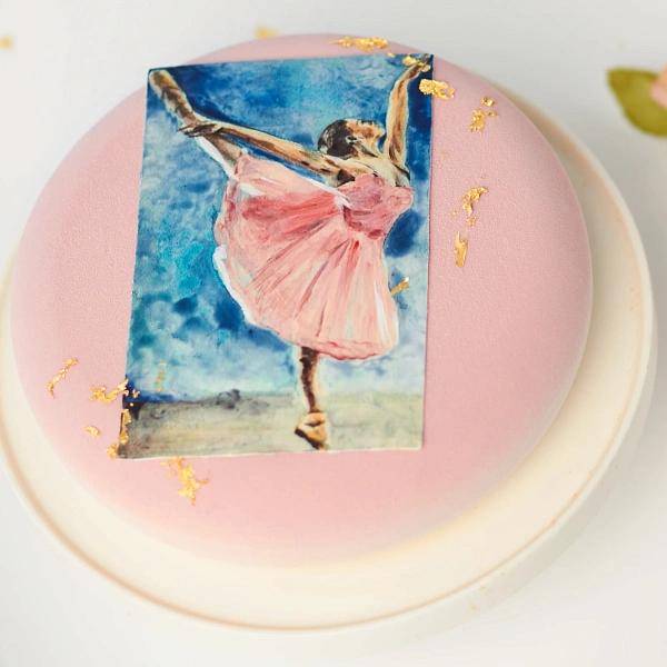 Торт с открыткой «Балерина»_фото_товара1