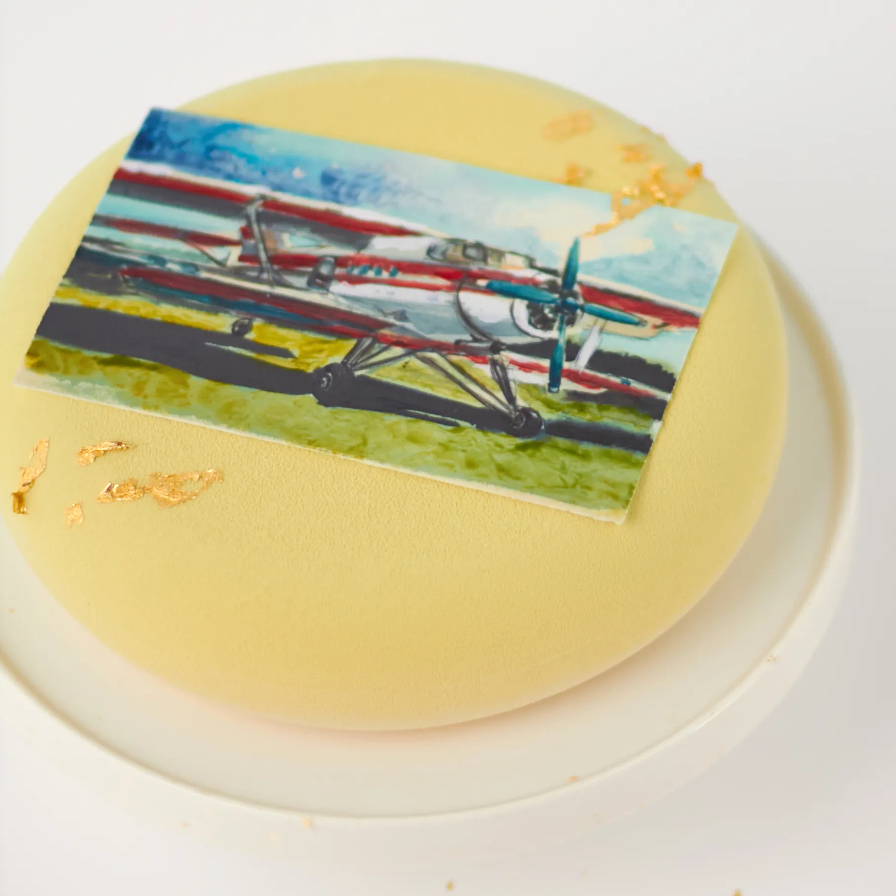 Торт с открыткой «Самолёт»